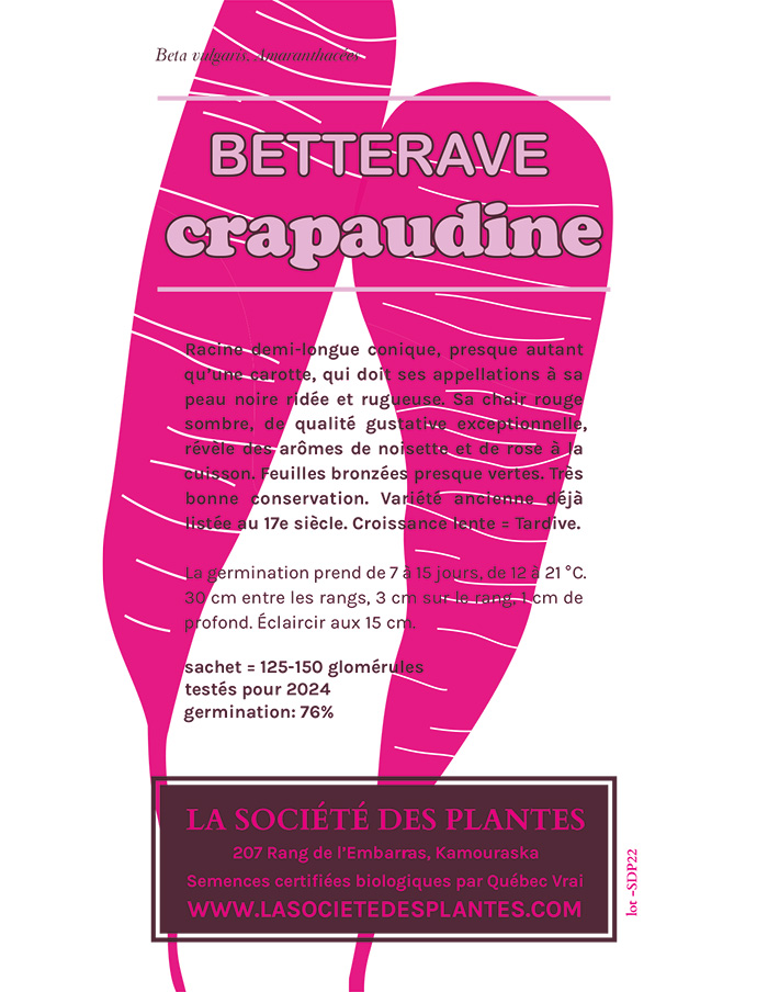 Betterave Crapaudine Bio